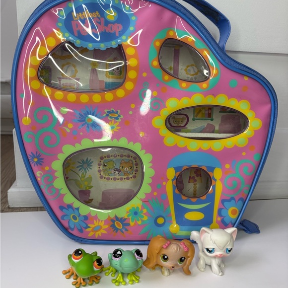 Hasbro Other - Littlest Pet Shop Portable House Carry Case + 4 Pets